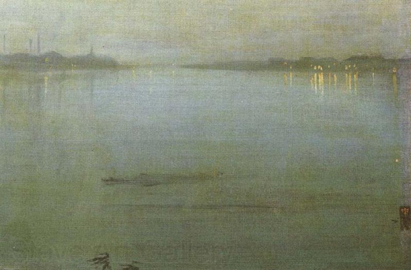 James Abbott Mcneill Whistler Nocturne inblauw and silver of the lights of Cremorne Norge oil painting art